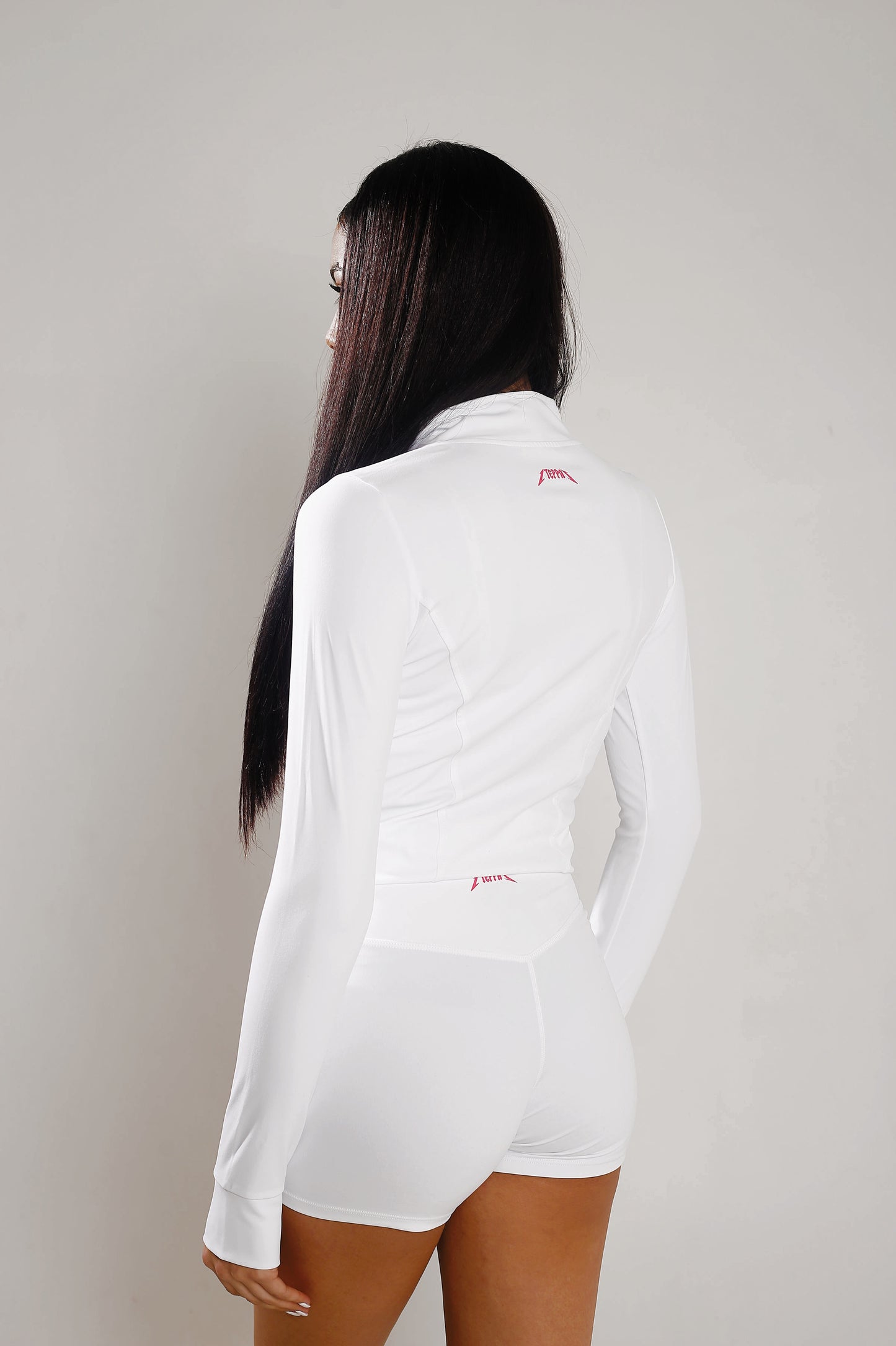 STEPPZ Signature Zip-Up Shorts Set – White