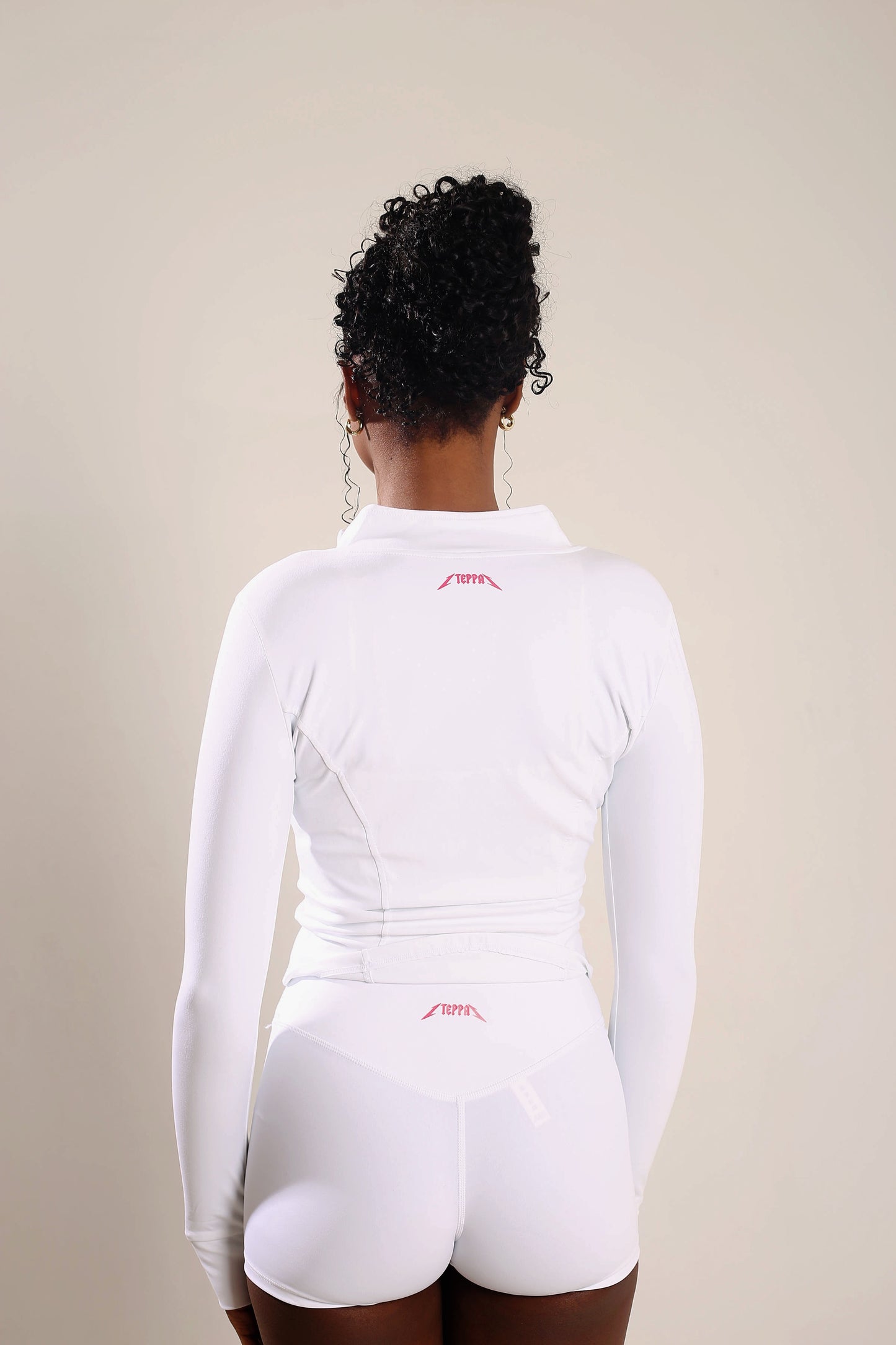 STEPPZ Signature Zip-Up Shorts Set – White